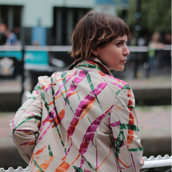 Biker Jacket Tie-dye Leather 